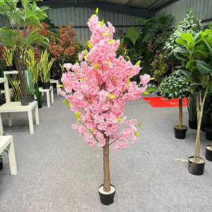 Ins phong cách trang trí nội thất màu hồng hoa anh đào flores artificiales hoa cây Bonsai Chậu cây anh đào - Product Image 2