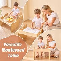 Ensemble de bureau et de chaise Montessori en bois, utilisé pour manger, apprendre et jouer. Convient aux enfants âgés de 1 à 3 ans