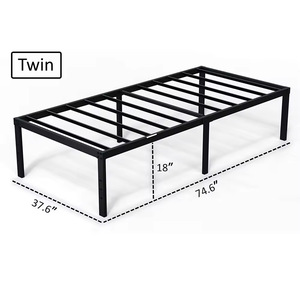 Cama <span class=keywords><strong>de</strong></span> <span class=keywords><strong>Hierro</strong></span> Minimalista Moderna, Reforzada y Ancha, Tamaño Queen e Individual, Sin Cabecera, Directo <span class=keywords><strong>de</strong></span> Fábrica, para Sala <span class=keywords><strong>de</strong></span> Estar o Dormitorio Principal - Product Image 3