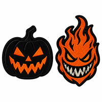 Appliques thermocollantes, patchs brodés, patchs à broder ou à repasser, badges brodés, motifs Halloween (Citrouille, Toile d'araignée, Visage, Squelette, Chat), logos