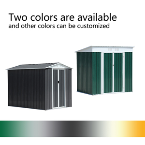 Cobertizo <span class=keywords><strong>de</strong></span> <span class=keywords><strong>jardín</strong></span> <span class=keywords><strong>de</strong></span> 10*12 pies para almacenamiento al aire libre Puerta corredera Apex Techo Cobertizo <span class=keywords><strong>de</strong></span> metal <span class=keywords><strong>Venta</strong></span> barata - Product Image 3