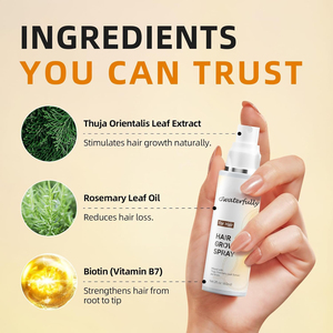 Herbes indiennes <span class=keywords><strong>maison</strong></span> de marque privée pour la croissance des cheveux <span class=keywords><strong>Spray</strong></span> perte de cheveux meilleures huiles de croissance des cheveux avec romarin biotine - Product Image 3