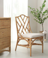Chaise en rotin véritable pour restaurant, salon, balcon, chaise individuelle, style nordique, chaise longue design pour maison d'hôtes