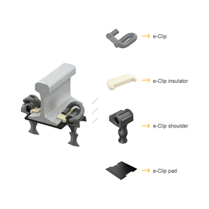 Sistema de Fijación E-Clip de Acero para Rieles, Fijador de Rieles de Acero para Vigas de Hormigón, Accesorios de Material de Vía Compatibles con OEM - Product Image 1