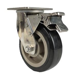 WeiHang 6 POLEGADA 360 Graus Sem Ruído POLIURETANO Rodas Bloqueio Rodízios Industriais Placa giratória Roda com rodízios de Freio - Product Image 1