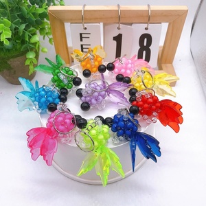 Hot Sale DIY Plastic Beads Keyrings Handmade <b>Cute</b> Women <b>Purse</b> Bag Decoration Acrylic Bead Promotion Gift Small Goldfish Keychain - Product Image 3