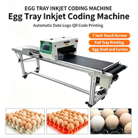Machine de codage automatique à jet d'encre haute efficacité pour barquettes d'œufs, écran tactile 7 pouces, pour l'impression de date et de logo sur les petites exploitations avicoles