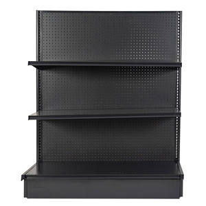 יצרן סין מעיל אבקת מתכת חד צדדית כבד חובה מדפים גונדולה מדפים גונדולה שחור - Product Image 3