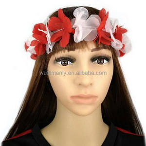 Collana e Fascia per Capelli con Fiori in Tessuto Ecologico, Colorata, per Tifosi di Calcio, Novità 2026 - Product Image 2