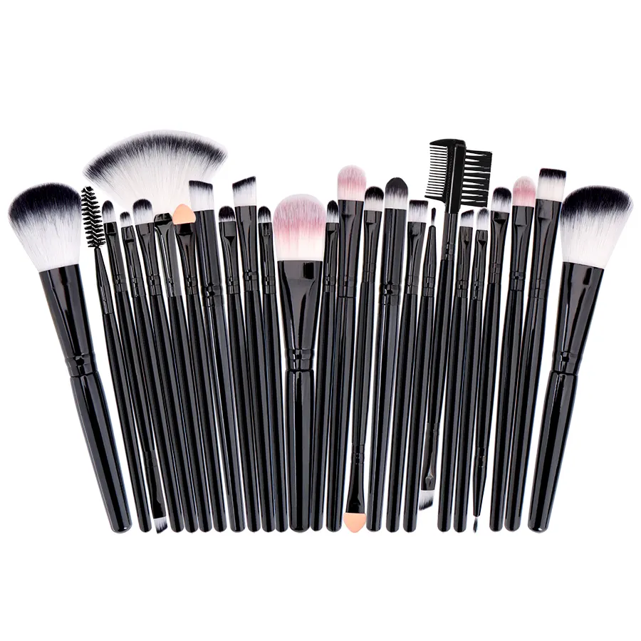 BANFI Low MOQ cheap price 25pcs/set cosmetic brush eyeshadow brush sets with synthetic eyeshadow blending brush