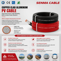 Cable Solar de Baja Emisión de Humo con Aislamiento XLPO, Cable de Aluminio Revestido de Cobre para Uso en Centrales Eléctricas