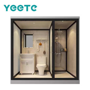 Conjunto de Baño Integrado Impermeable YEETE - Estructura de Acero y PVC con Inodoro y <span class=keywords><strong>Mampara</strong></span> de <span class=keywords><strong>Ducha</strong></span>, Ahorro de Espacio para Apartamentos/Hoteles - Product Image 1