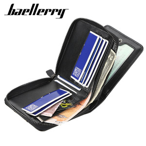 Baellerry <b>Men's</b> Short <b>Wallet</b> Pu Leather Multi Card Slot Zipper <b>Wallet</b> <b>For</b> Everyday Use - Product Image 3