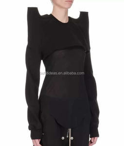 Top qualité Original sangle sangle pagode carré épaule polaire recadrée sweat noir unisexe hommes recadrée Tecsweat sweat - Product Image 5