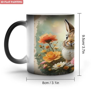 Mug à sublimation à changement de couleur rapide, 11 oz, en céramique noire givrée, tasse thermosensible - Product Image 1