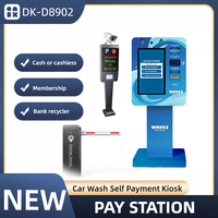 Kiosque tactile extérieur IP65 de 21,5 pouces, terminal de paiement LCD autoportant étanche avec lecteur de codes-barres SDK pour station de lavage de voitures