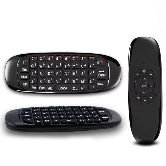 Flying Mouse backlight voice multilingual motion sensing gyro double-sided mini keyboard remote control