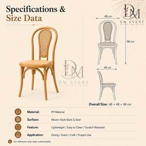 Chaise à dossier en bois courbé pour réceptions de mariage, événements de restauration et sièges commerciaux en gros - Product Image 3