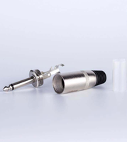 Nouveau connecteur audio mono nickel de 6,35 mm (1 pouce) pour microphone de téléphone, prise jack pour câble de haut-parleur, vente en gros