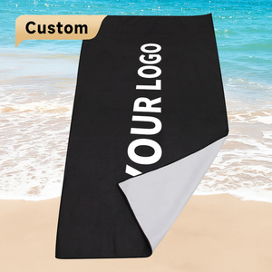 منشفة شاطئ قطنية مطبوعة سريعة الجفاف مخصصة بتقنية التسامي من الألياف الدقيقة والبلاستيك المعاد تدويره، خالية من الرمل، مع شعار - عرض خاص - Product Image 2