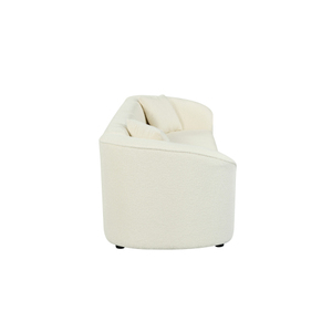 Canapé carré contemporain de 87 pouces en tissu peluche beige avec design épuré, structure robuste et fonctionnalités convertibles, idéal pour les villas - Product Image 5