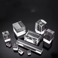 Bloc de verre transparent en cristal K9 trempé scintillant, vierge, pour gravure, vente en gros