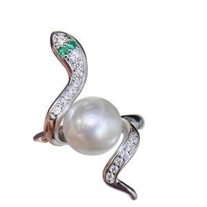 11660 WENCHI Anillo de Plata S925 DIY con Soporte Vacío para Serpiente Espiritual y Perlas de 7-10mm, Estilo Personalizado, China - Product Image 5