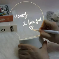 Tableau d'affichage portable 3D en acrylique effaçable 2025 avec veilleuse LED transparente – Cadeau pour enfants