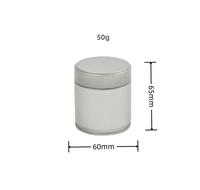 Vente en gros de bocaux métalliques scellés argentés 60*68mm Boîte de conserve vide pour thé café matcha en poudre pour emballage alimentaire