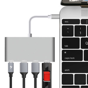 Nhà Máy Trực Tiếp Điện USB Hub 3.0 4 Trong 1 Loại C Nhỏ Hub 4 Trong 1 Loại C Cáp USB Cho <span class=keywords><strong>Macbook</strong></span> <span class=keywords><strong>Pro</strong></span> Docking Station - Product Image 5