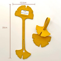 Étiquette de bagage créative de haute qualité en forme d'arbre de Ginkgo, pendentif en cuir portable anti-perte pour identification des informations