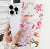 Coque de téléphone portable à motif floral étoile de mer torsadé avec bracelet pour iPhone X, XR, XS Max, 11, 12, 13, 14, 15, 16, 17 Plus, Air