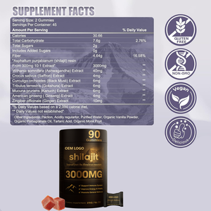 Gummies à base de Shilajit pour adultes - Soutien immunitaire, gestion de l'énergie et soutien des os et des articulations - 100% Shilajit de l'Himalaya - Product Image 2