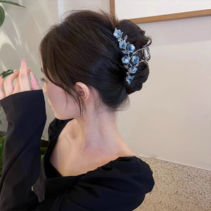 Qianjin pince à cheveux élégante pour femmes poignée <span class=keywords><strong>de</strong></span> camélia en métal français avec pince à griffe <span class=keywords><strong>de</strong></span> requin tête arrière casque <span class=keywords><strong>de</strong></span> poignée Updo - Product Image 6