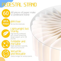 Supports de buffet, présentoirs pliables en accordéon à 60 pages pour table de desserts, supports cylindriques en carton pour gâteaux et cupcakes