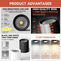 Éclairage commercial à haute luminosité pour centre commercial, hôtel, maison, en aluminium, 12W, 20W, 30W, 40W, spot LED suspendu au plafond, montage en surface