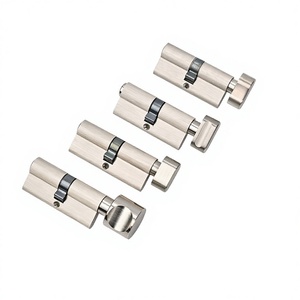 Cilindro de Perfil con Pomo Giratorio Moderno de Latón Europeo con Clasificación de Resistencia al Fuego EN1303 y DIN 18252 para Puertas - Product Image 2