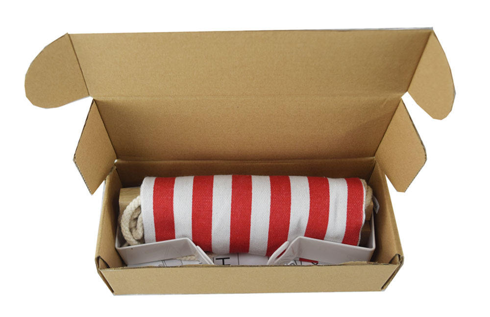 6 # rouge et blanc rayé pied hamac