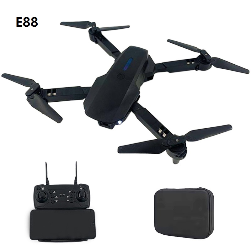AiJH Beginners E88 Drone With HD Camera WiFi FPV Foldable APP Control Quadcopter One Key Take Off RC Drone