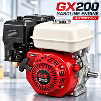 Mesin Bensin Honda GX200 SH 6.5HP 196cc 4 Tak OHV Asli dengan Starter Elektrik untuk Peralatan Pompa Air dan Generator