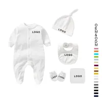 Ensemble de vêtements pour bébé nouveau-né en coton 100% blanc personnalisé, body pour bébé, combinaisons pour bébés garçons et filles, ensembles de 6 pièces