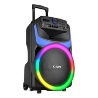 JBO-1260 12 Zoll 40W RMS Trolley-Lautsprecher RGB-Ringlicht Karaoke-Party-Lautsprecher mit Mikrofon für Draußen