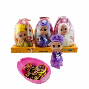 New baby girls dolls capsule shape high quality chocolate surprise egg toy candy