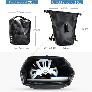 Vente en gros de sacs de vélo imperméables en PVC TPU avec logo personnalisé, sacoche de vélo 20L, sac de voyage résistant à l'eau pour l'extérieur - Product Image 3