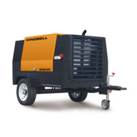 Compresseur d'air diesel portable à vis à haute pression avec roues, 25 CV, 185 CFM, 385 CFM, 300 CFM