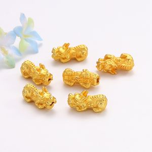 Perles porte-bonheur Pixiu en or antique 18 carats, forme animale, pour la fabrication de bijoux, accessoires DIY, unisexe, usage quotidien - Product Image 1