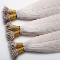 Extensiones de Cabello con Anillas Nano de Queratina, Grado 12A, Cabello Humano Brasileño Remy de Primera Calidad, Doble Trama, 100% Natural para Salón