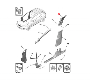 Ceinture de sécurité pilier central panneau décoratif supérieur blanc <span class=keywords><strong>sel</strong></span> YL003238PR YL003239PR POUR <span class=keywords><strong>Peugeot</strong></span> 4008 (P84) 2016-5008 2017- - Product Image 6