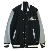Veste universitaire pour homme, logo personnalisé, bicolore, style baseball, boutons pression, veste bomber universitaire, streetwear, vente en gros, OEM, ODM