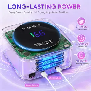 Lámpara Profesional para Uñas: 57 LED, 3 Temporizadores, Sensor Inteligente y Función de Banco de Energía - Luz UV/LED Recargable para Curado de Esmalte en Gel - Product Image 5